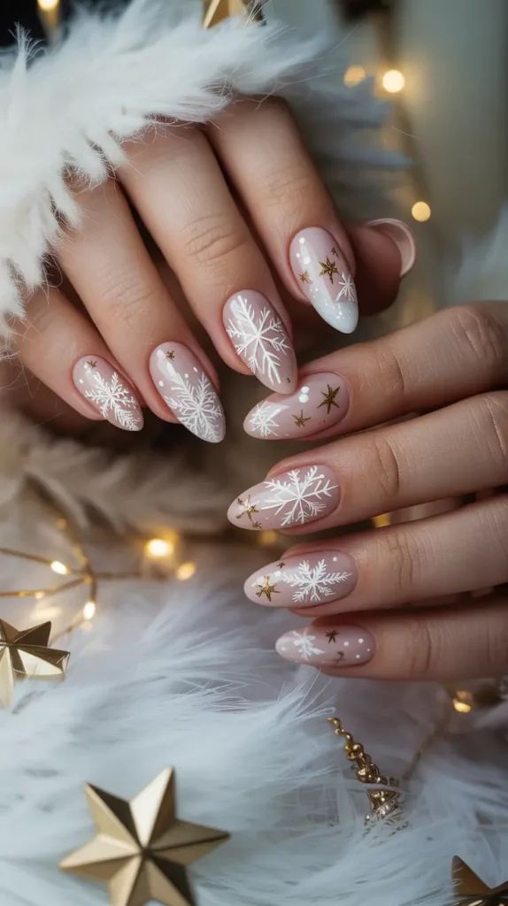 Nude Latte Snowflake Nails are the perfect choice for anyone who appreciates subtle elegance. Nude Latte Snowflake Nails are the perfect choice for anyone who appreciates subtle elegance.
